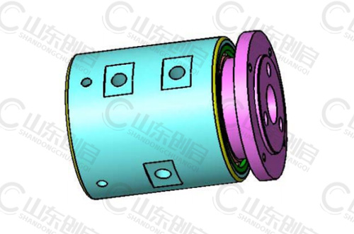 Y3X10A型三通路液压旋转接头三维立体图
